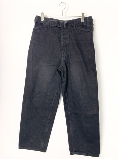 COMOLI Black Denim Belted Pants "Black"