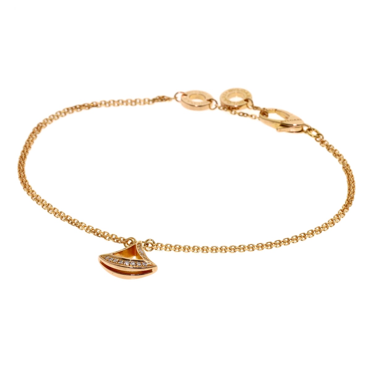 BVLGARI ブルガリ ディーヴァ ドリーム SM ダイヤモンド 2連 ブレスレット K18PG レディース [中古]