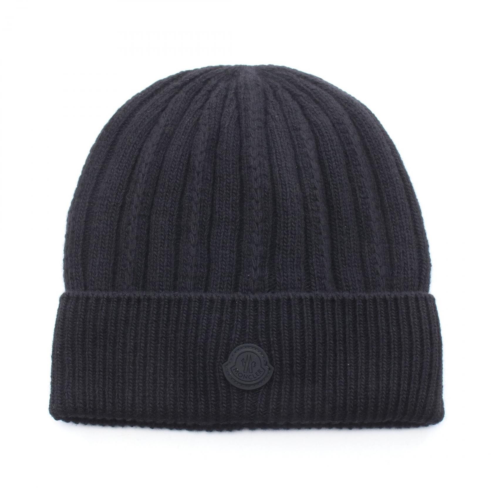 モンクレール MONCLER ロゴ ニット帽 ニットキャップ 帽子 ウール メンズ レディース ブラック系 L20933B00016999 【新品】