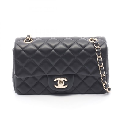 シャネル CHANEL ミニマトラッセ20 ショルダーバッグ バッグ ラムスキン(羊革) レディース ブラック系 【中古】