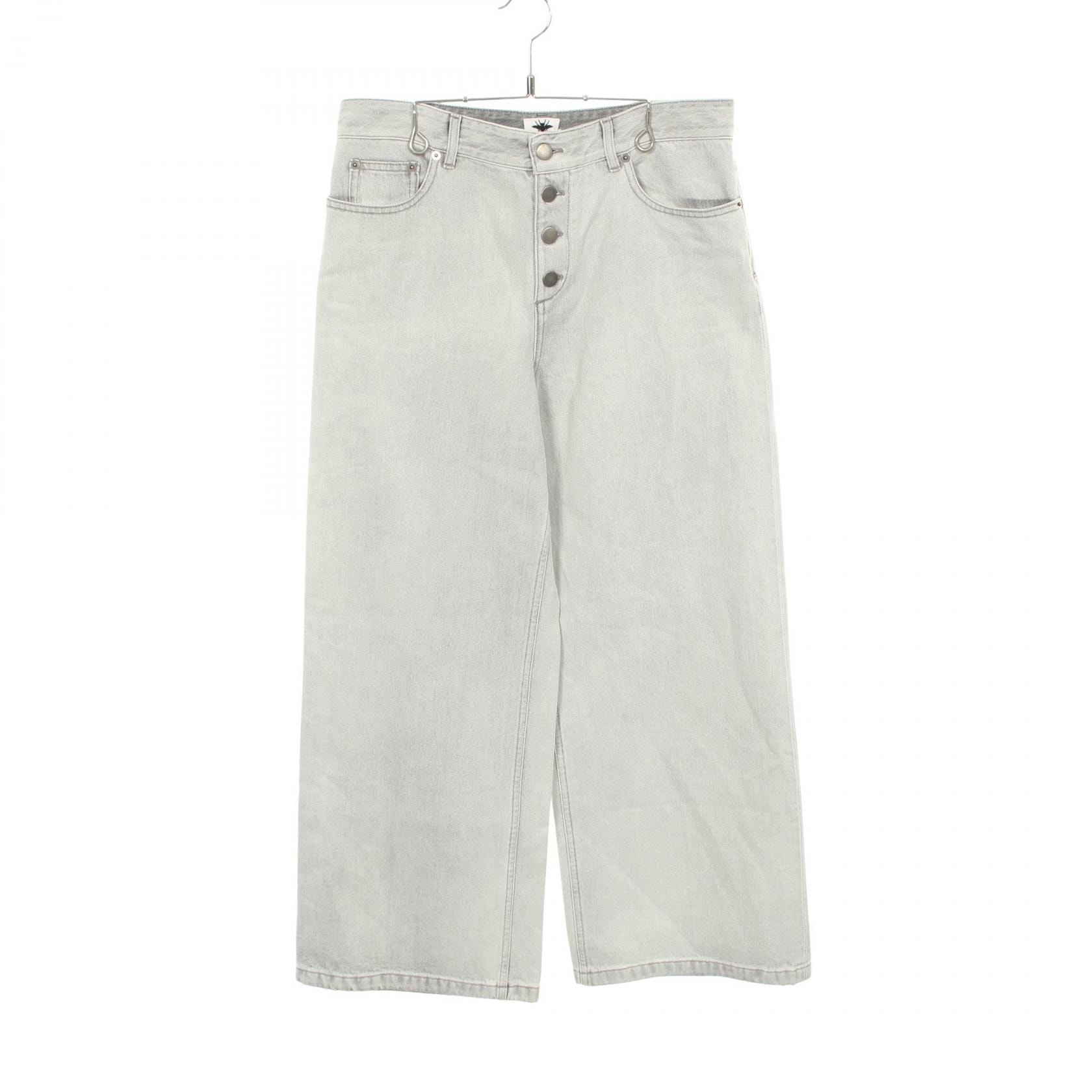 ディオール Dior ワイド デニムパンツ 衣料品 ボトムス コットン レディース グレー系 【中古】