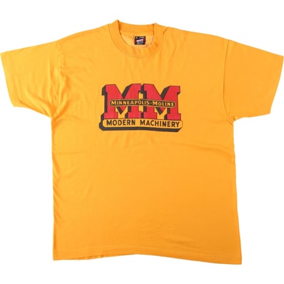 古着 ~90年代 フルーツオブザルーム FRUIT OF THE LOOM BEST MINNEAPOLIS-MOLINE MODERN MACHINERY アドバタイジングTシャツ USA製 メンズXL相当 ヴィンテージ/eaa656655