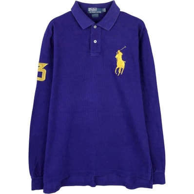 古着 ラルフローレン Ralph Lauren POLO by Ralph Lauren CUSTOM FIT ビッグポニー 長袖 ポロシャツ メンズL相当/eaa667179