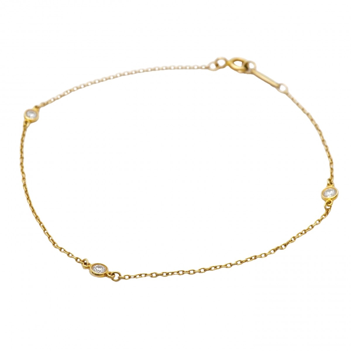 【6jdb0408-49】ティファニー ブレスレット バイザヤード 3PD K18YG イエローゴールド ダイヤモンド【中古】レディース