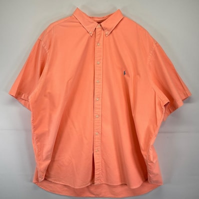 古着 90's/90年代 ラルフローレン RALPH LAUREN 半袖シャツ ワンポイント 大きいサイズ ネオンカラー 4XB ピンク系 メンズ