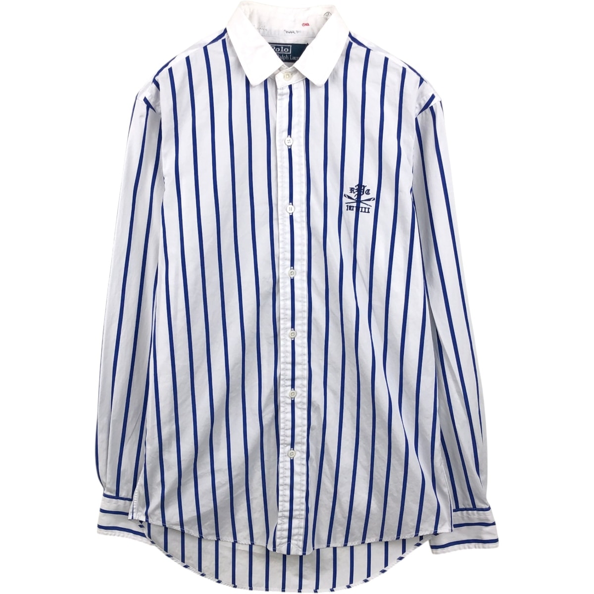 古着 ラルフローレン Ralph Lauren POLO by Ralph Lauren 長袖 コットンストライプシャツ メンズS相当/eaa666319