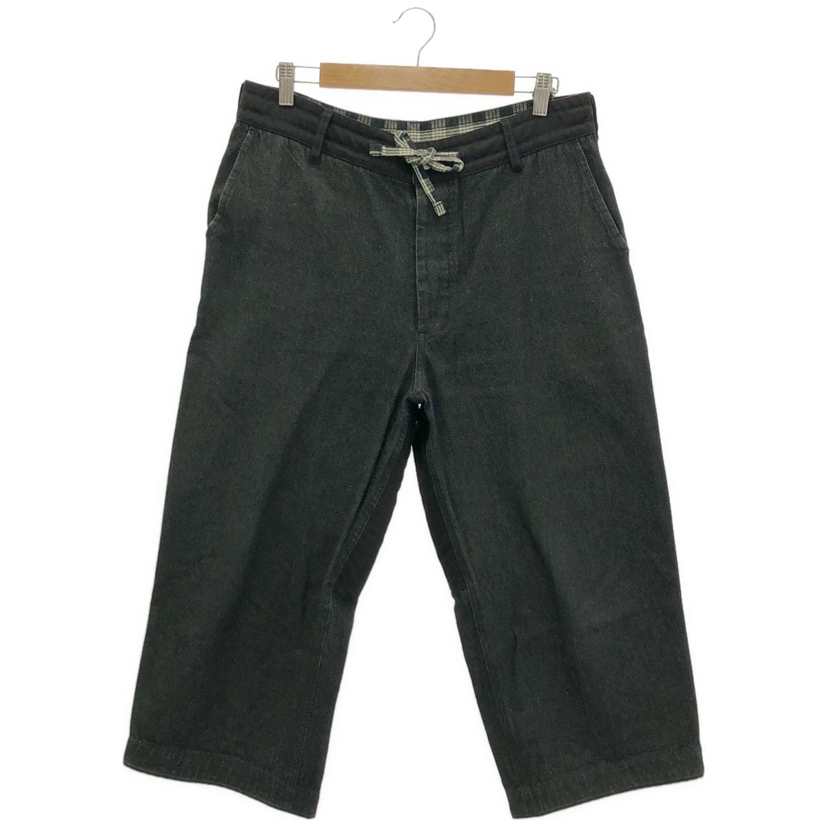ポータークラシック ブラック コットン KENDO DENIM ボタンフライ デニムワイドパンツ L