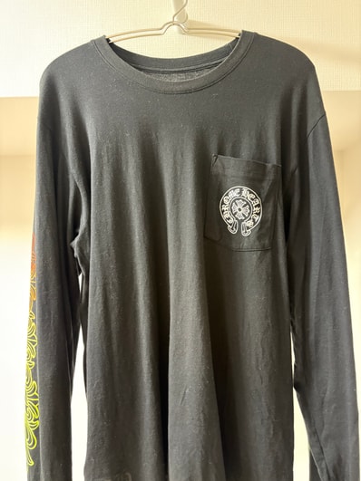 Chrome Hearts Back Grad Circle Logo Floral Sleeve Gradient L/S Tee "Black"