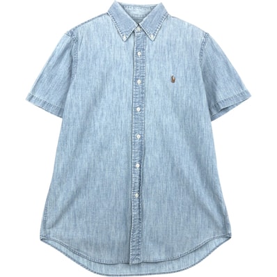 古着 ラルフローレン Ralph Lauren ボタンダウン 半袖 シャンブレーシャツ メンズM相当/eaa644901