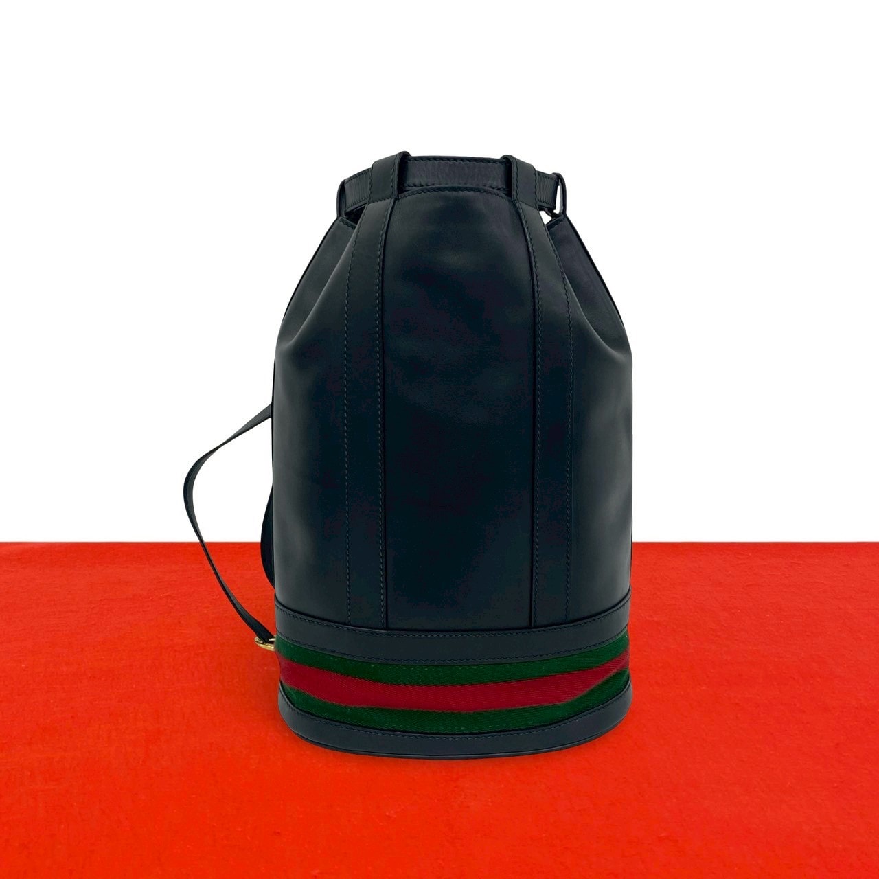 GUCCI グッチ シェリーライン レザー ショルダーバッグ ブラック
 32578