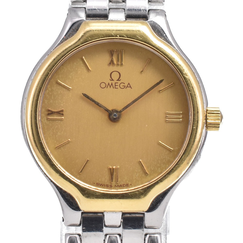 オメガ OMEGA デビル ゴールド クォーツ レディース 良品 腕時計 I#150521