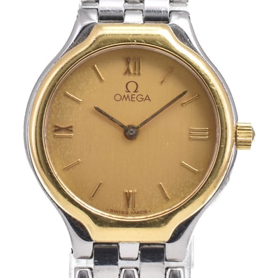 オメガ OMEGA デビル ゴールド クォーツ レディース 良品 腕時計 I#150521