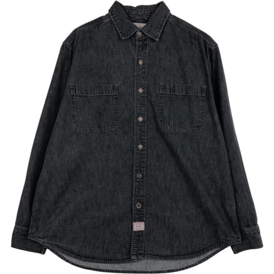 古着 リーバイス Levi's LEVI STRAUSS Signature 長袖 ブラックデニムシャツ メンズL相当/eaa646626