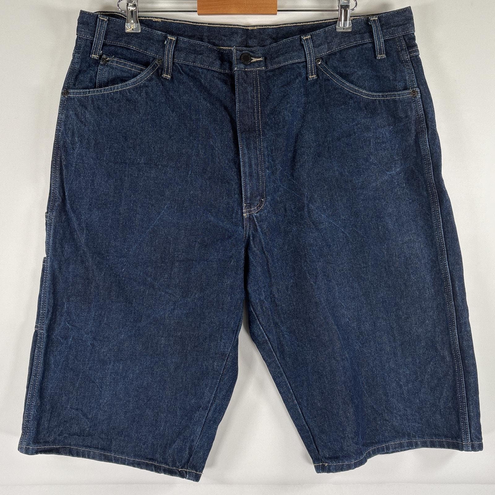 古着 ディッキーズ Dickies ショートパンツ デニム 半ズボン ハーフパンツ 短パン ワンポイント 大きいサイズ ペインター w40 ブルー メンズ