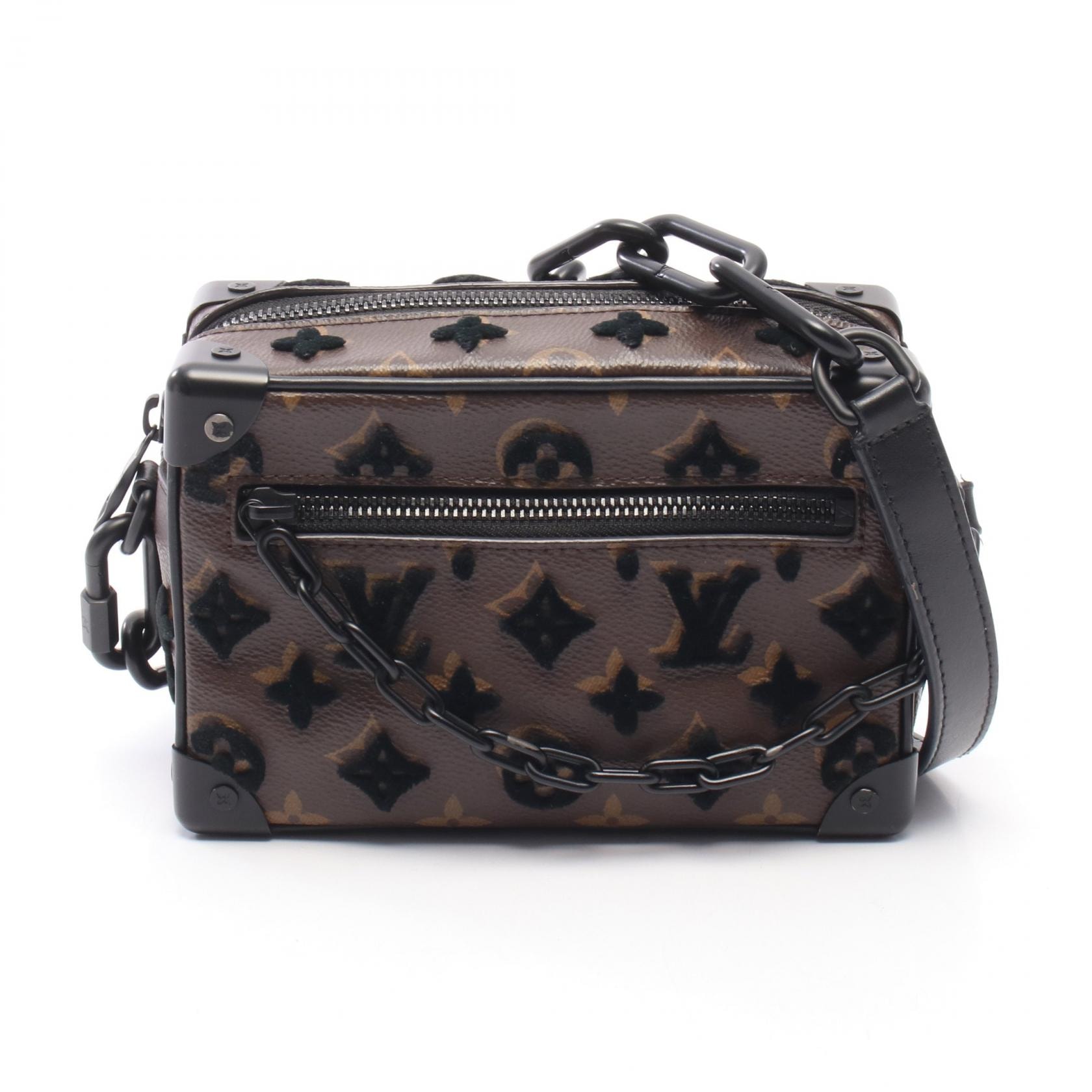 ルイ・ヴィトン LOUIS VUITTON ミニ ソフトトランク モノグラム タフタージュ ショルダーバッグ バッグ PVCコーティングキャンバス レザー メンズ ブラウン系 / ブラック系 M68970 【中古】