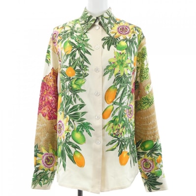エルメス HERMES PASSIFLORES ツイルレーヌ. シャツ