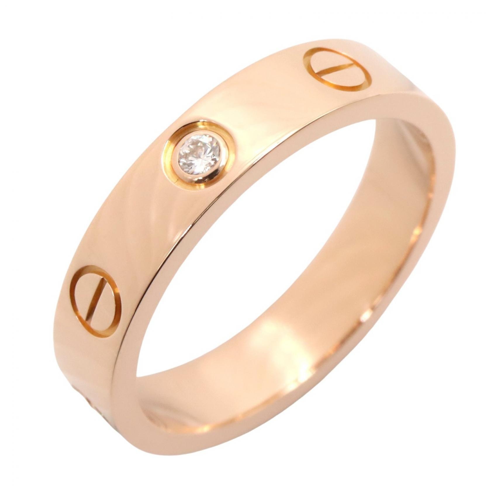 カルティエ CARTIER ミニラブリング 1PD リング・指輪 ジュエリー K18PG(ピンクゴールド) ダイヤモンド レディース ゴールド系 / クリア系 B4050700 【中古】