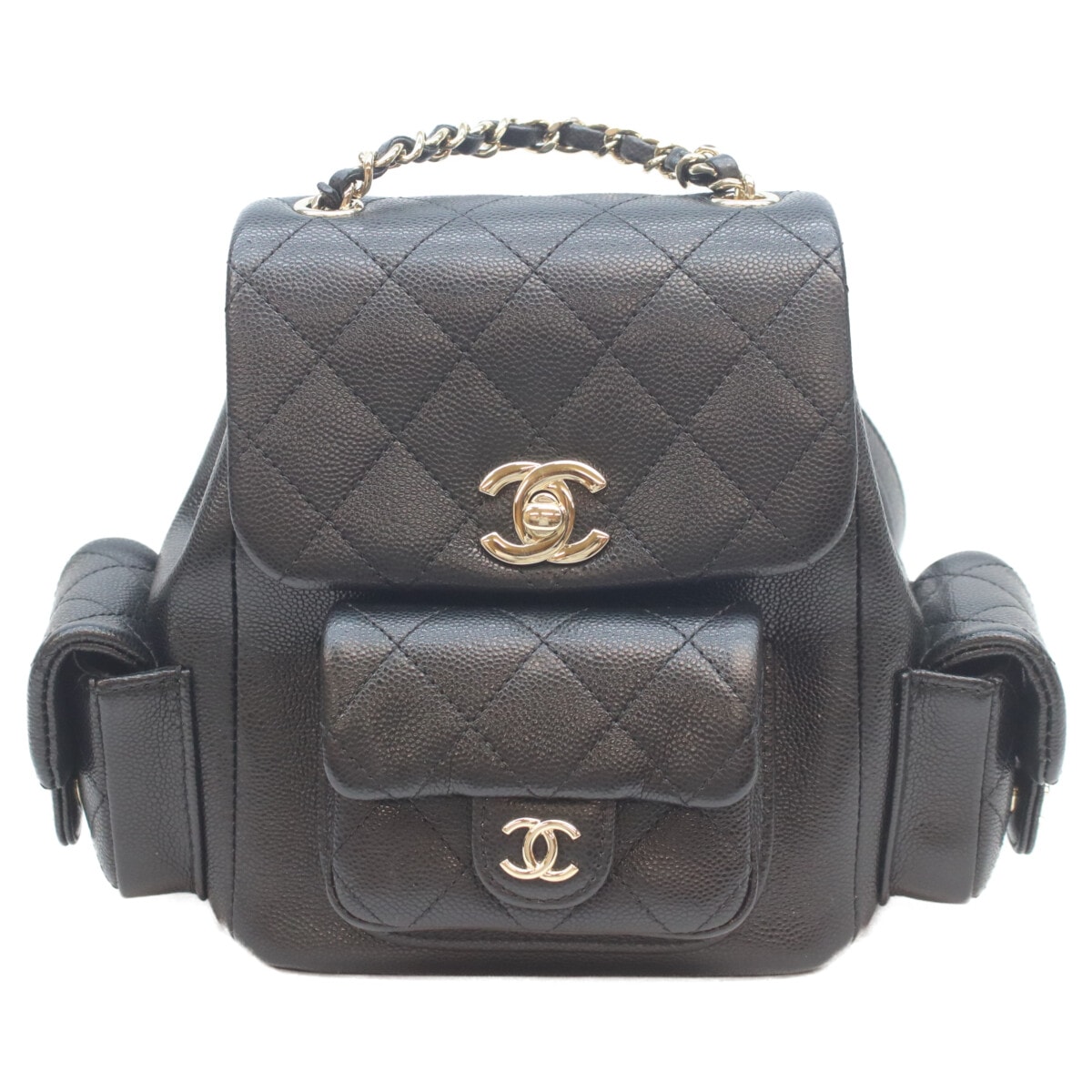 シャネル ブラック AS4399 キャビアスキン マトラッセ バックパック