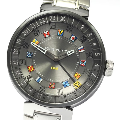 ☆良品 ルイ・ヴィトン タンブール ムーンデュアルタイム メンズ 【中古】