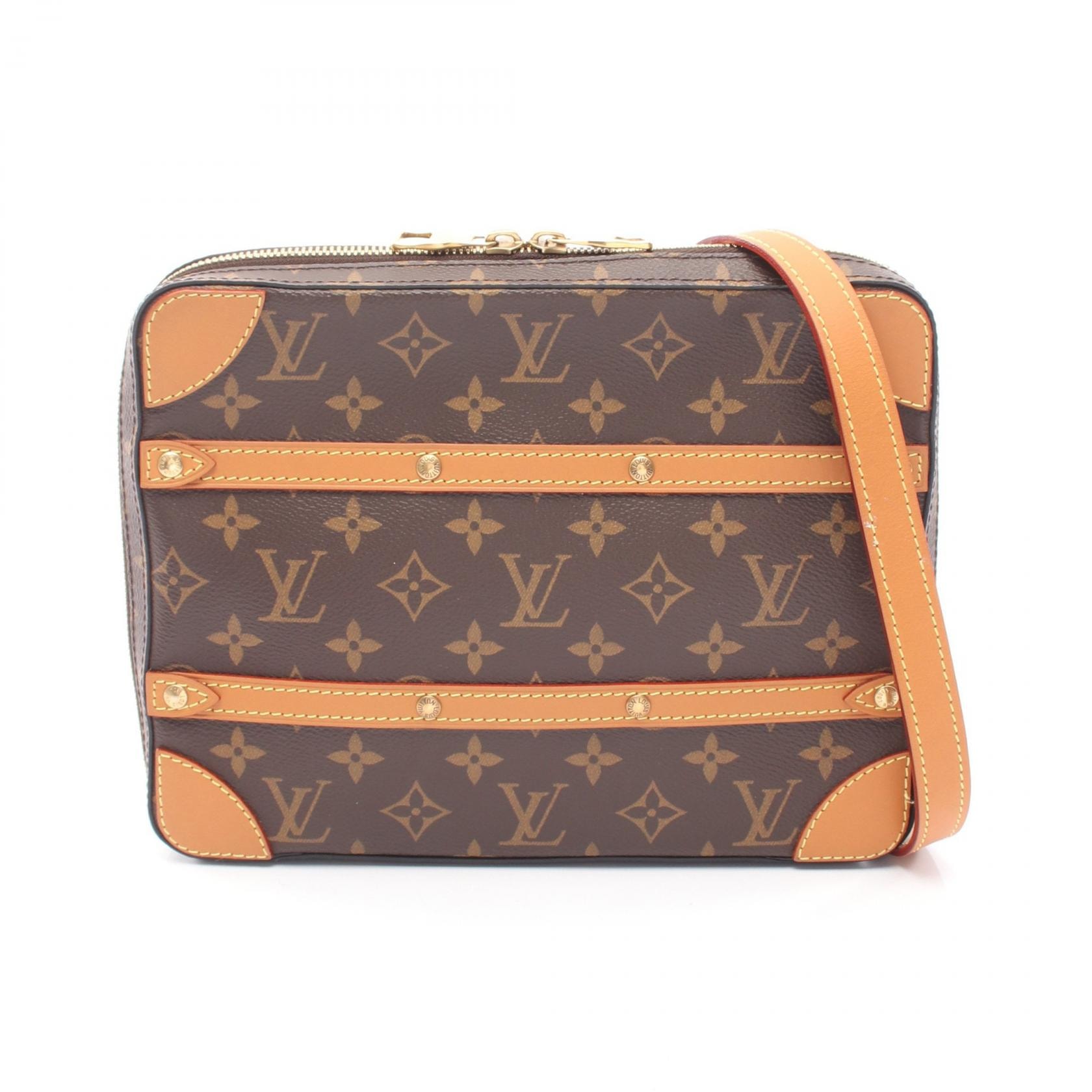 ルイ・ヴィトン LOUIS VUITTON ソフトトランク メッセンジャーPM モノグラム ショルダーバッグ バッグ PVCコーティングキャンバス レザー モノグラム メンズ レディース ブラウン系 M68494 【中古】