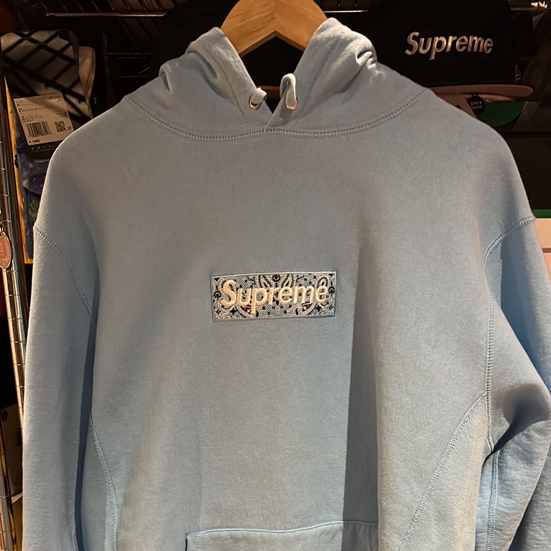 Supreme Bandana Box Logo Hooded Sweatshirt "Blue"