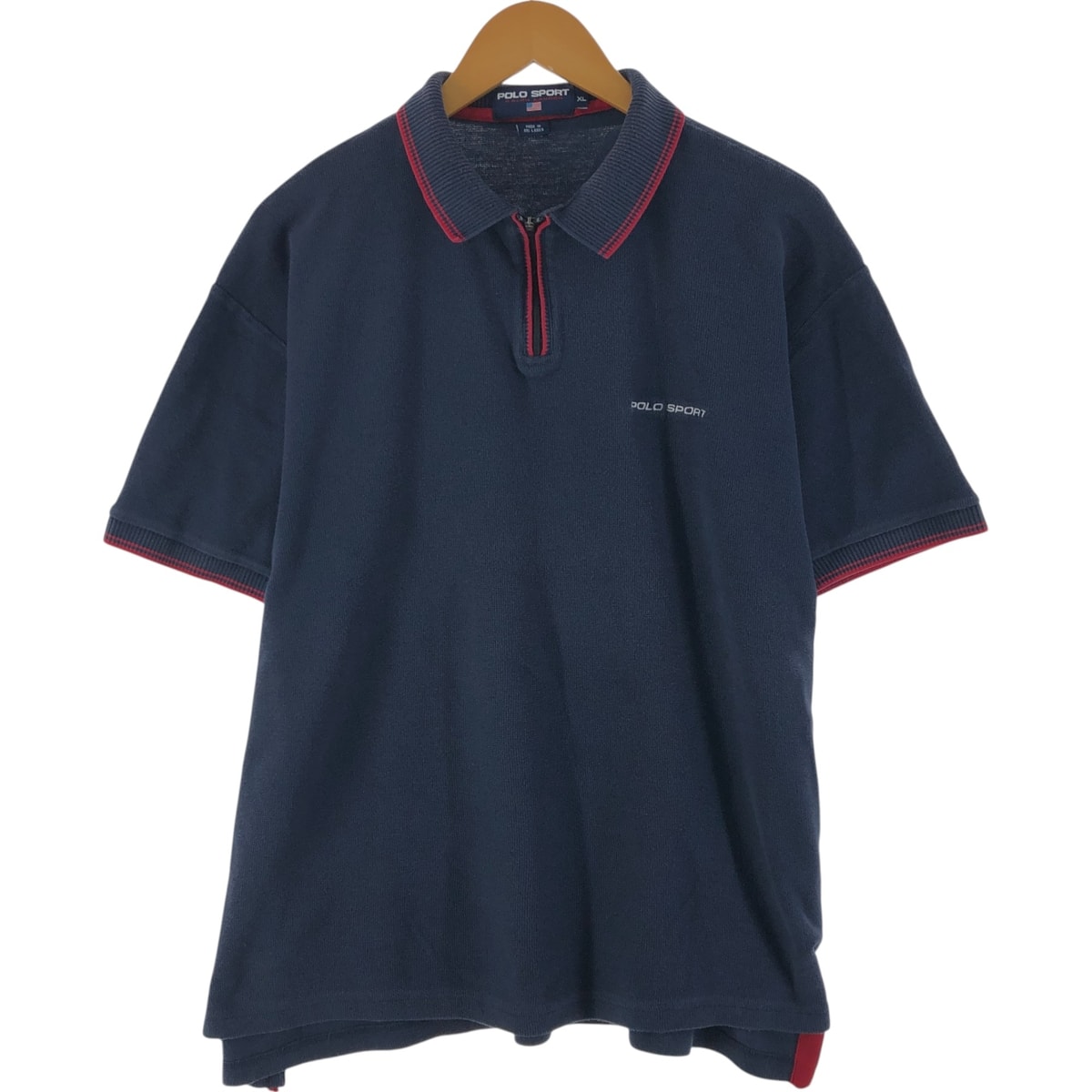 古着 ラルフローレン Ralph Lauren POLO SPORT ポロスポーツ ハーフジップ 半袖 ポロシャツ メンズXL相当/eaa533098