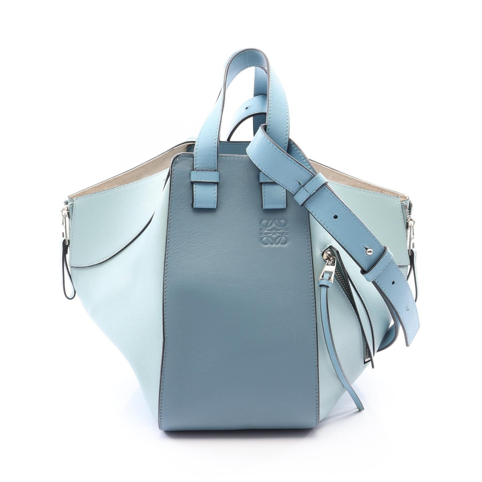 ロエベ LOEWE ハンモック スモール 2WAY ハンドバッグ バッグ レザー レディース ブルー系 387.30TS35 【中古】