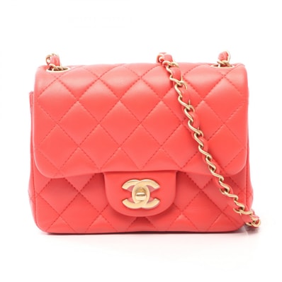 シャネル CHANEL ミニマトラッセ ショルダーバッグ バッグ ラムスキン(羊革) レディース ピンク系 【中古】