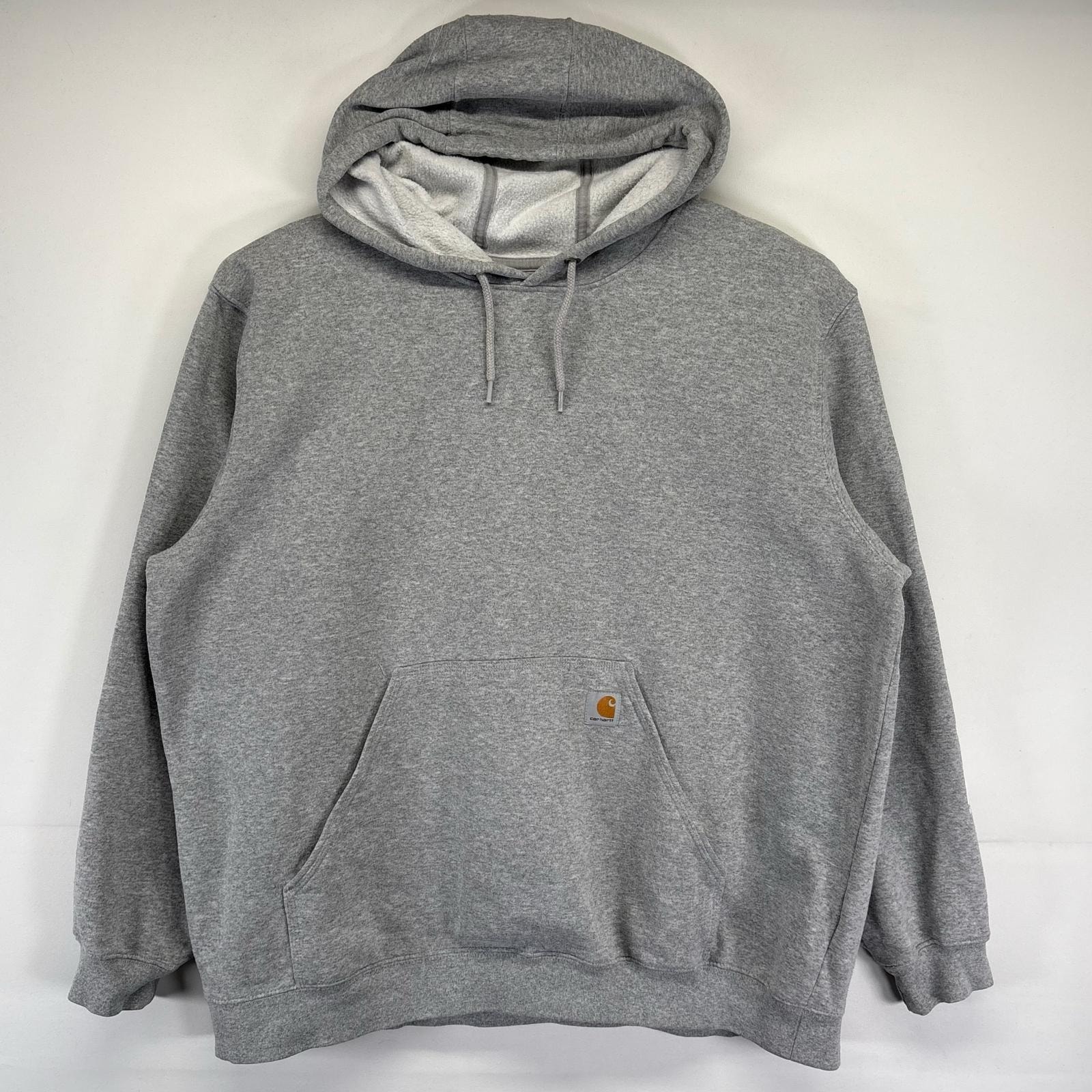 古着 カーハート Carhartt パーカー 大きいサイズ スウェット トレーナー ワンポイントロゴ プルオーバー 2XL グレー系 メンズ