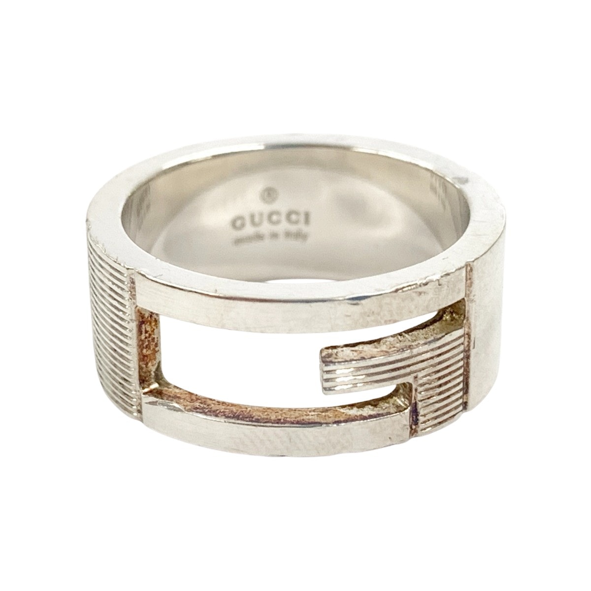 〇〇GUCCI グッチ ブランテッドG Gロゴ Ag 925 シルバー 13号 シルバー