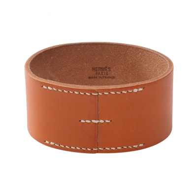 エルメス HERMES プールトゥールGM □C刻印 バングル アクセサリー レザー メンズ レディース ブラウン系 【中古】