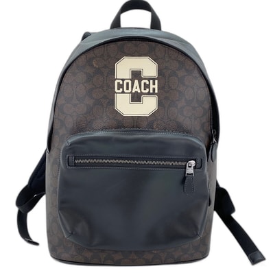 コーチ COACH ウエスト バックパック・シグネチャー キャンバス ウィズ ヴァーシティ グラフィック シグネチャー リュック・デイパック【中古】