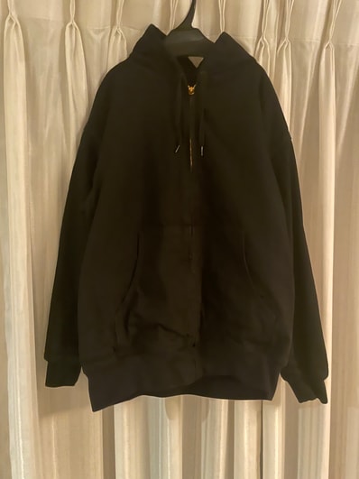 COMOLI Black Denim Zip Hoodie "Black"