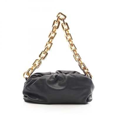 ボッテガヴェネタ BOTTEGA VENETA ザ チェーン ポーチ ショルダーバッグ バッグ レザー レディース ブラック系 【中古】