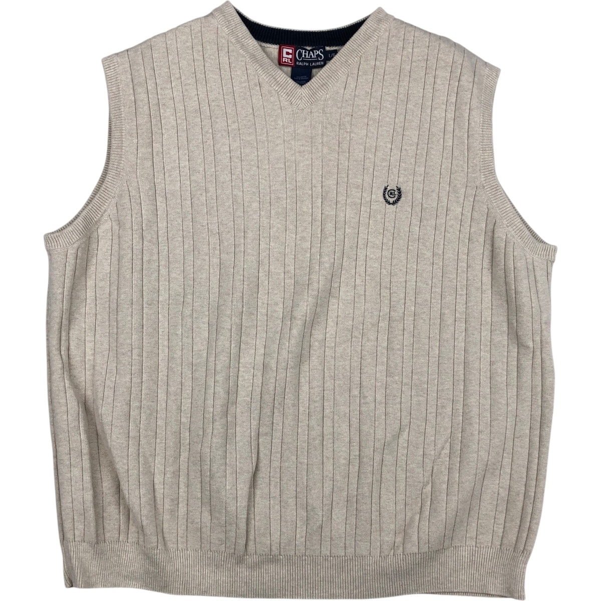 古着 ラルフローレン Ralph Lauren CHAPS チャップス Vネック コットンニットベスト メンズL相当/rab181103