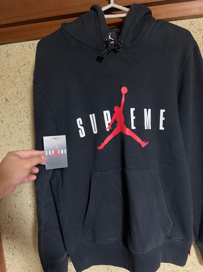 Supreme NIKE Air Jordan Hooded Sweatshirt "Black"