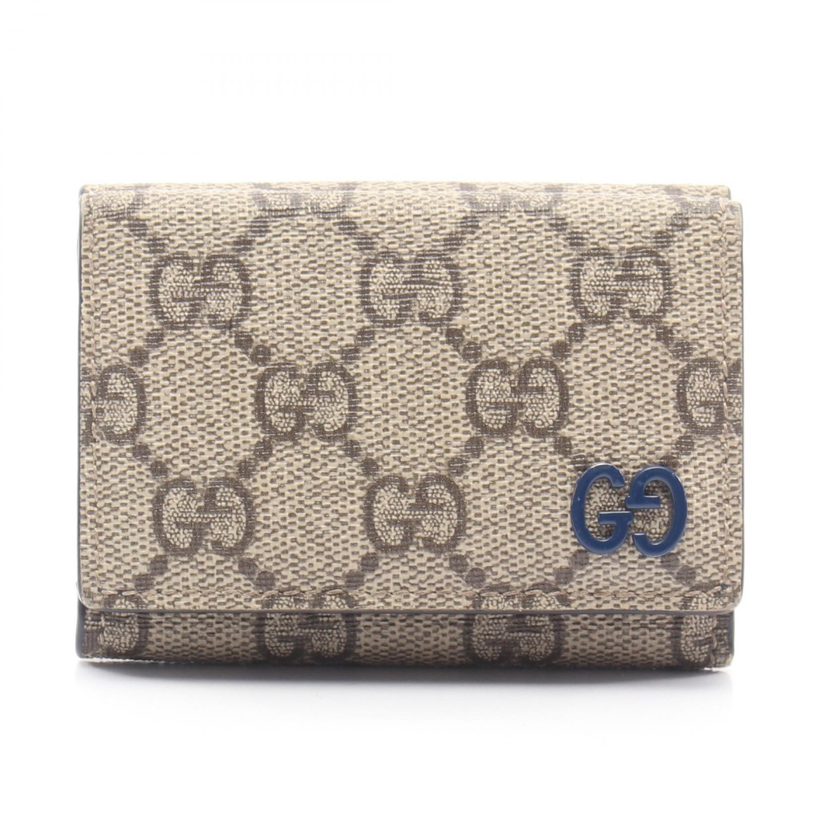 グッチ GUCCI GGディテール付き ミニウォレット GGスプリーム 三つ折り財布 財布 PVC レディース ベージュ系 768251 【中古】