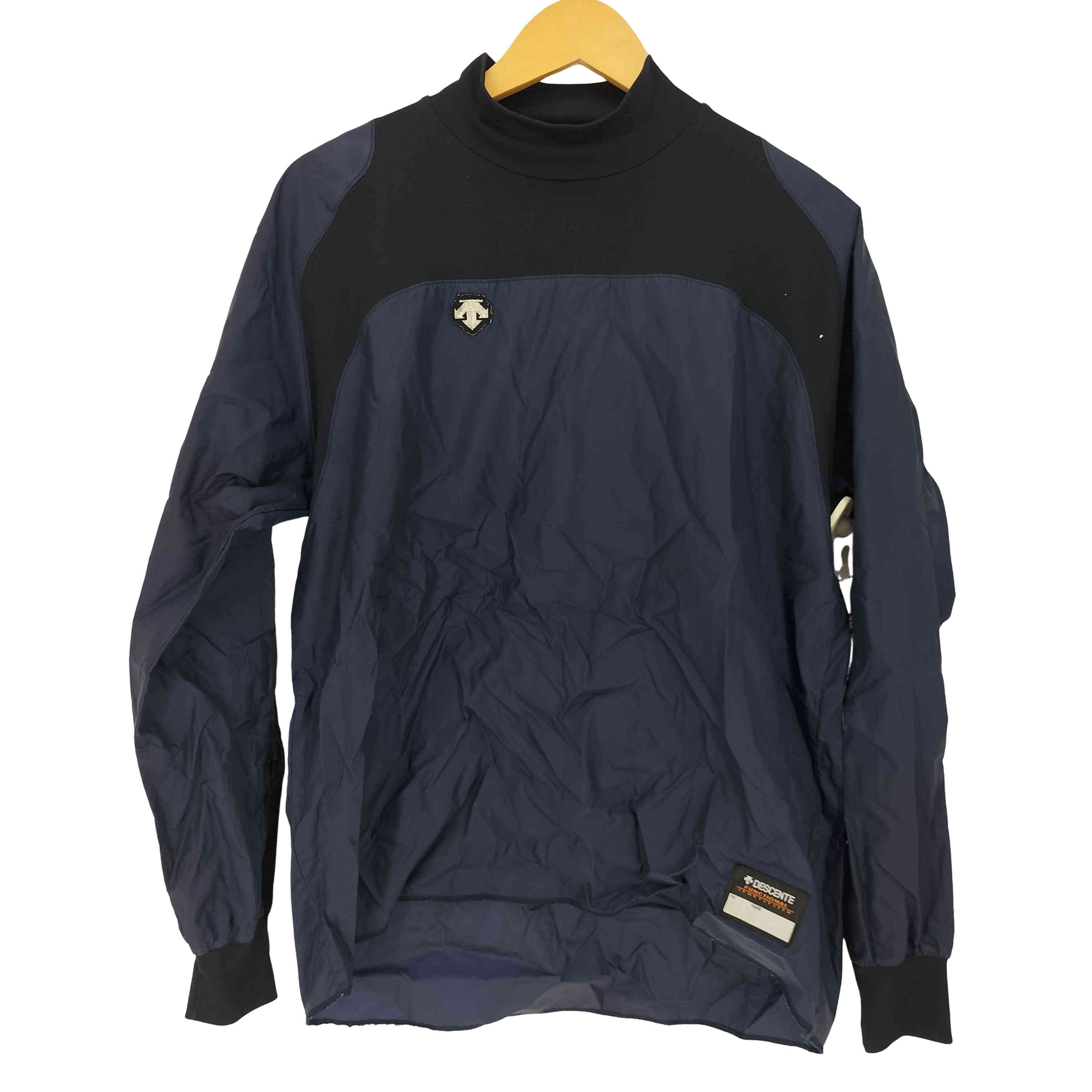 ロゴパッチ 刺繍 ナイロン切替 ハイネックプルオーバー【1142084614045】