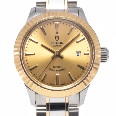 チューダー TUDOR 12113 スタイル SS/K18YG ゴールド 自動巻き レディース 美品 箱・保証書付き 腕時計 J#150076