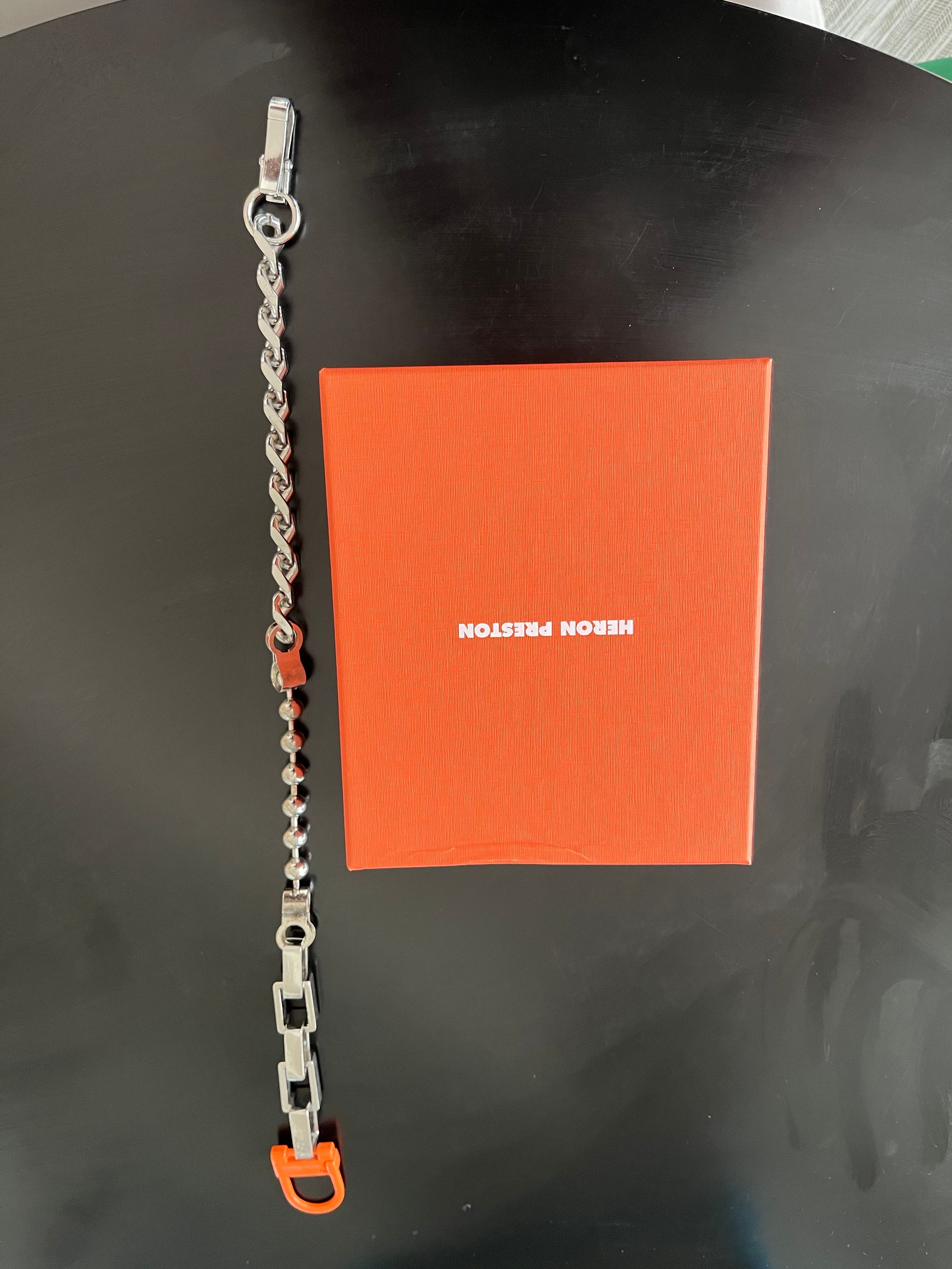 HERON PRESTON MULTICHAIN SQUARE NECKLACE "SILVERxORANGE"