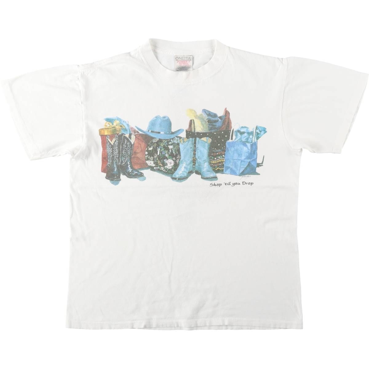 古着 90年代 オニータ ONEITA POWER-T プリントTシャツ USA製 メンズM相当 ヴィンテージ/eaa644478