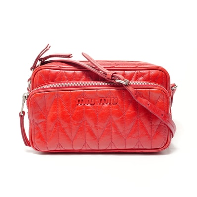 ミュウ ミュウ Miu Miu レザー マテラッセ ショルダーバッグ【中古】