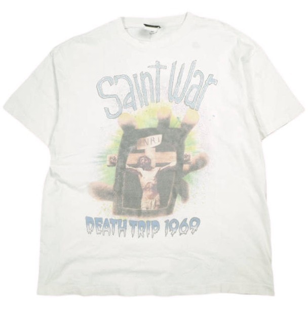 SAINT MICHAEL セントマイケル 24SS 日本製 SS TEE / SAINT WAR プリントTシャツ SM-YS8-0000-007 XXL WHITE 半袖 SAINT Mxxxxxx トップス g25697