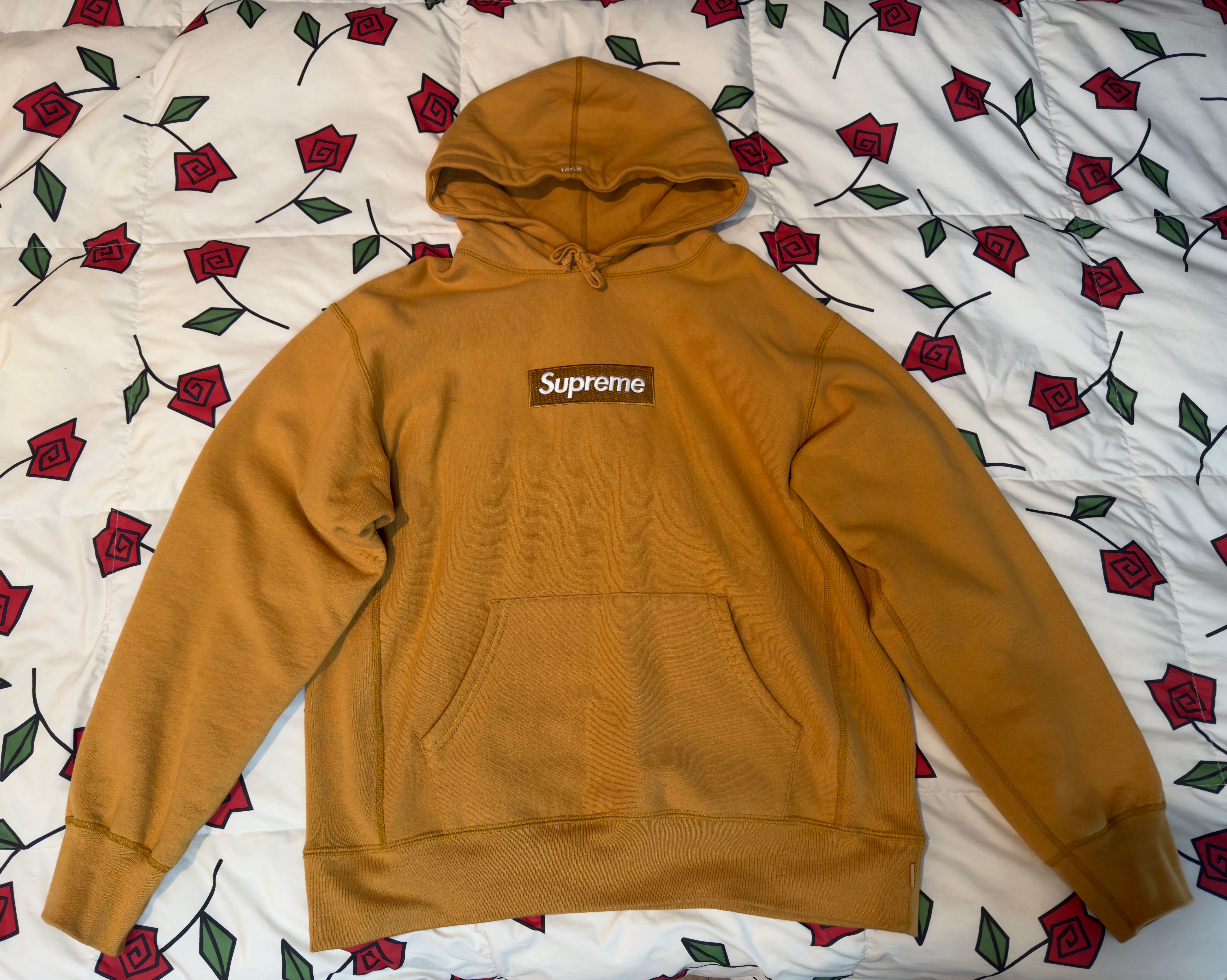 Supreme Box Logo Hooded Sweatshirt "Light Mustard" (21FW)