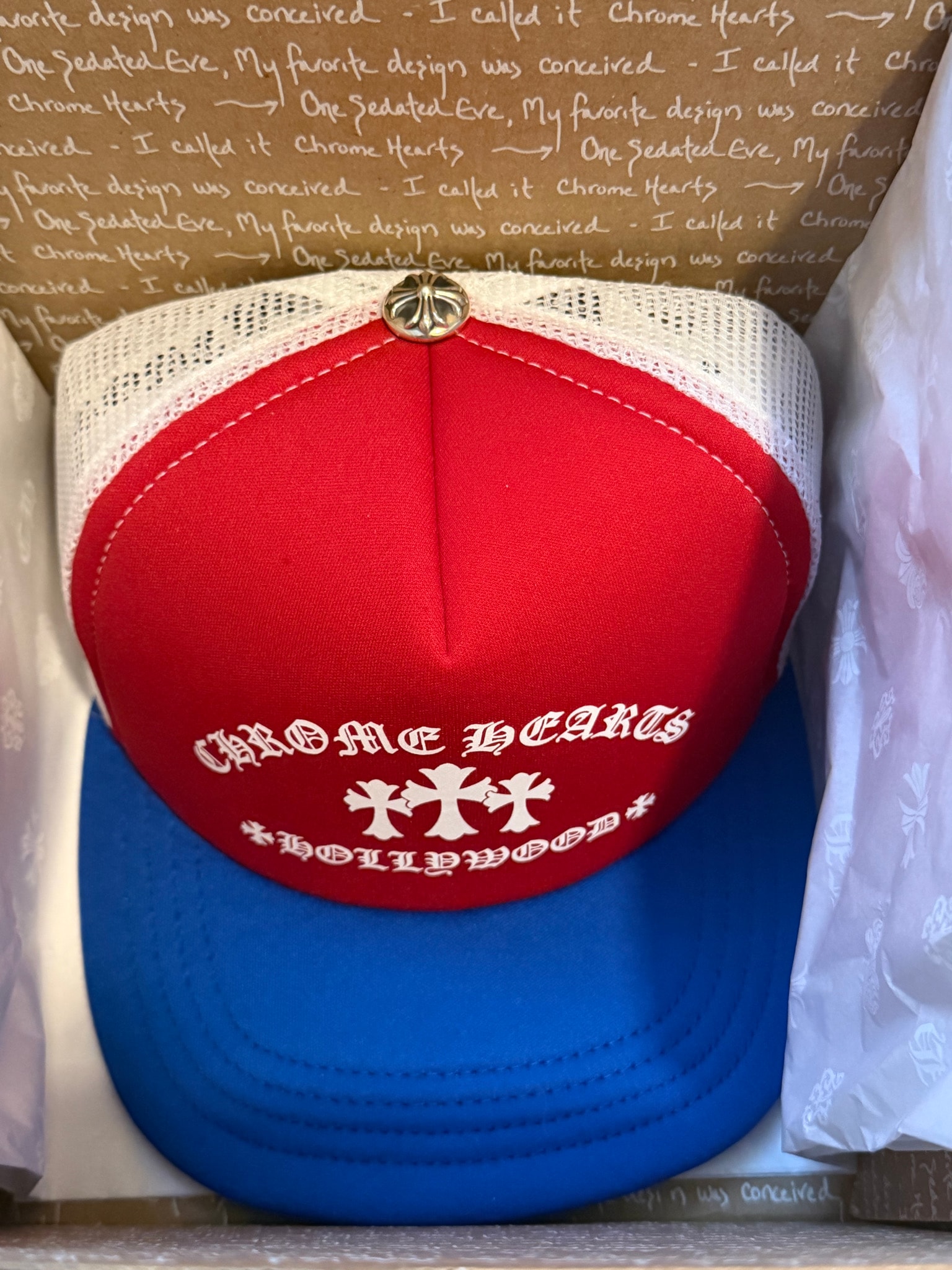 Chrome Hearts Trucker Cap King Taco "Red/Blue"