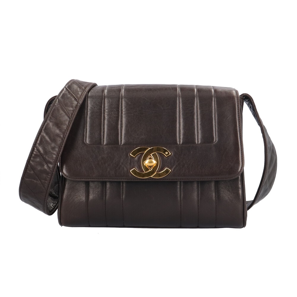 シャネル マドモアゼル ショルダーバッグ レザー ブラック レディース CHANEL  中古