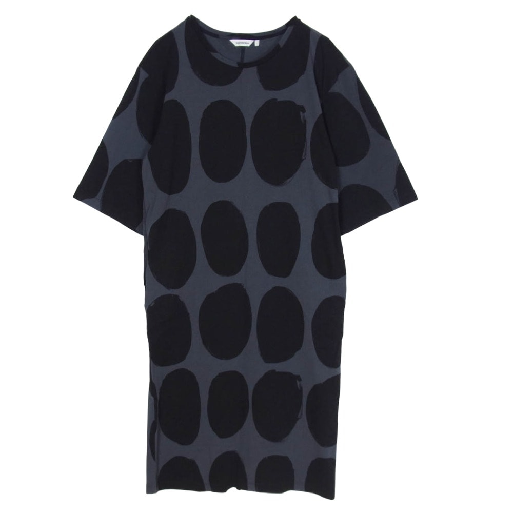 marimekko マリメッコ ワンピース RANDI KOPPELO 総柄 半袖 ワンピース ダークグレー系 S【中古】
