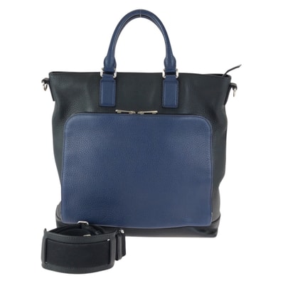 美品 GUCCI グッチ コスモポリス 2way ネイビー ブラック シルバー金具 レザー ショルダーバッグ トートバッグ 601381 【中古】