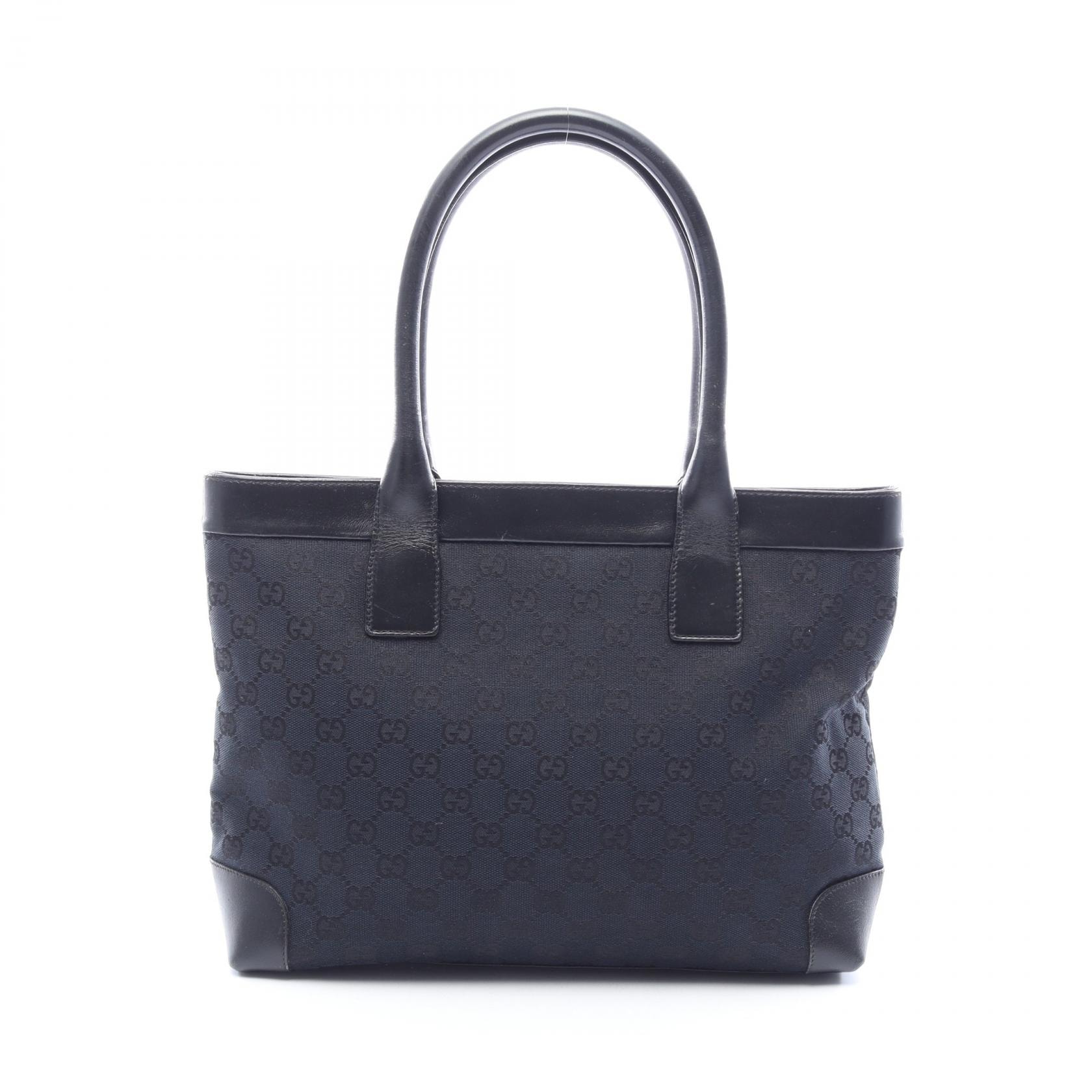 グッチ GUCCI GGキャンバス トートバッグ バッグ キャンバス レザー レディース ブラック系 002・1119 【中古】