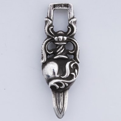 Chrome Hearts Dagger Heart Pendant "Silver"